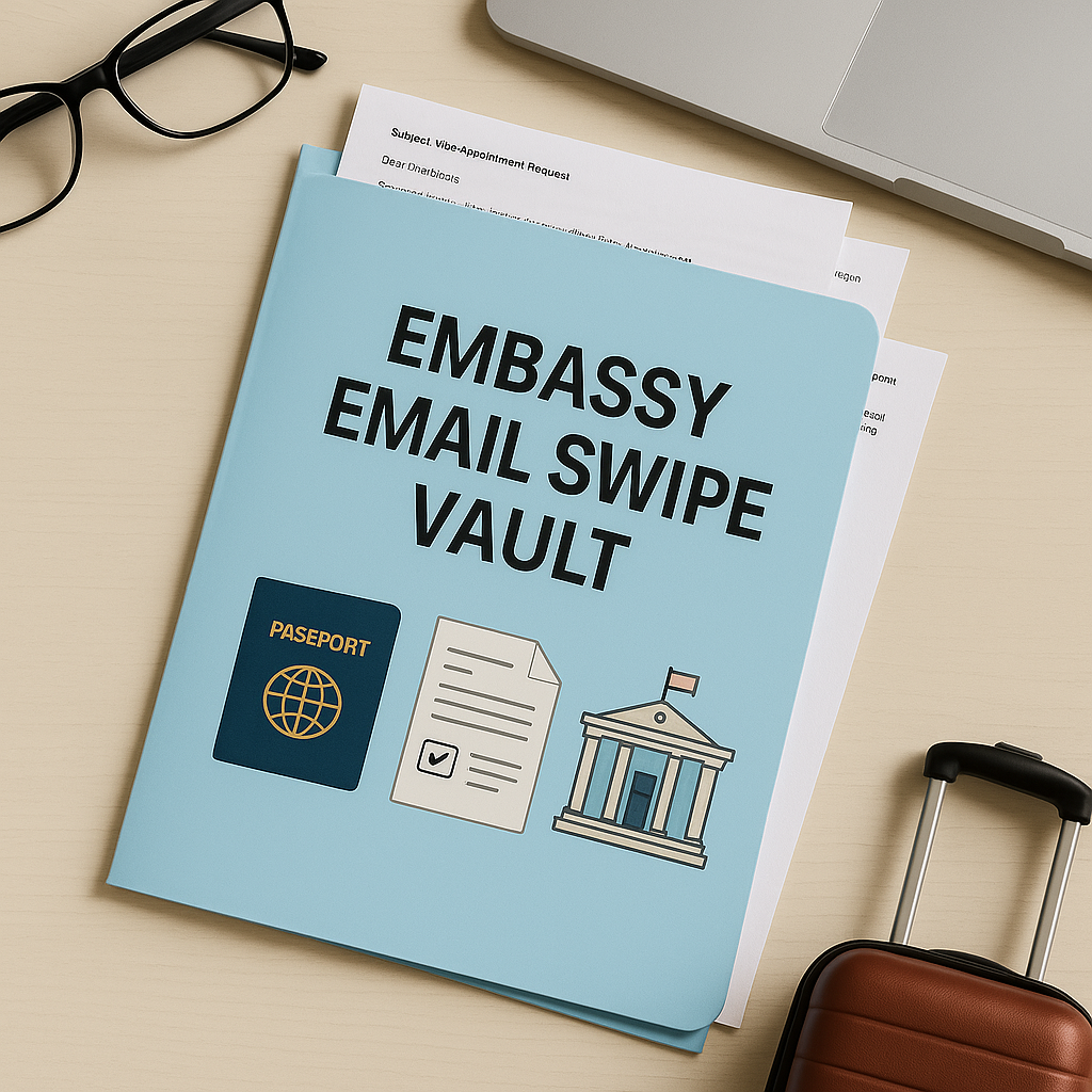 Embassy Email Swipe Vault – 120 Proven Visa Templates (Editable Version)